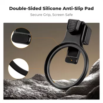 K&F Concept Smartphone Clip Mount 58mm filtru un objektīvu stiprinājums - Melns