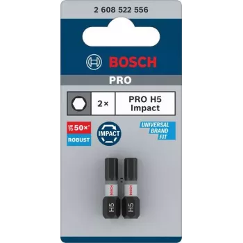 Bosch Professional Impact Control Hex Impact Bit H5 2-Piece Set (2608522556)