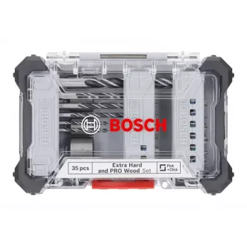 Bosch Extra Hard and PRO Wood Drill and Bit Set 35-Piece (2607017730)