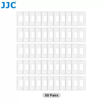 JJC SM-35x50 35mm filmas slaidi, 50x50mm rāmis, 36x24mm atvērums, ABS plastmasa, aizsprādzējami, 50 gab.