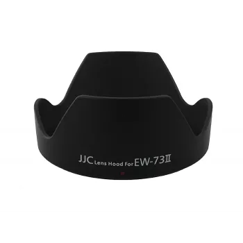 JJC objektīva saules aizsargs Canon EW-73II, ziedlapu tips, melns, triecienizturīga ABS plastmasa