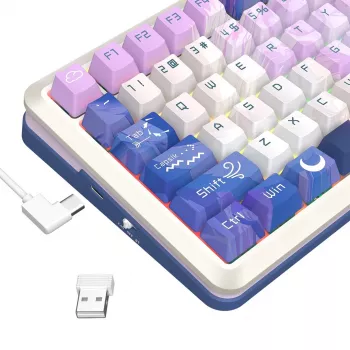 Redragon Flekact Pro K708AK-RGB-PRO mehāniskā spēļu tastatūra, pilna izmēra, RGB fona apgaismojums, Blue slēdži