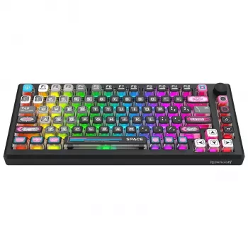 Redragon K732MC-RGB-PRO Uranus Pro 82 75% Mehāniskā Tastatūra, Hot-Swappable, RGB, USB-C, Melna