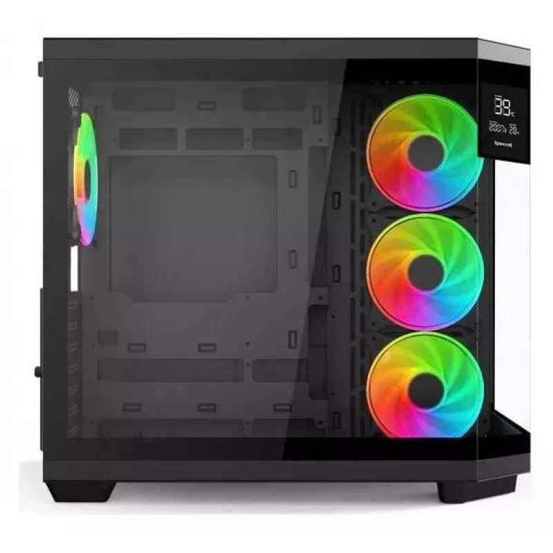 Redragon Vision ARGB GC-625-PRO Mid-Tower Gaming Case, Black, Tempered Glass, 4x120mm ARGB Fans