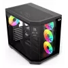 Redragon Vision ARGB GC-625-PRO Mid-Tower Gaming Case, Black, Tempered Glass, 4x120mm ARGB Fans