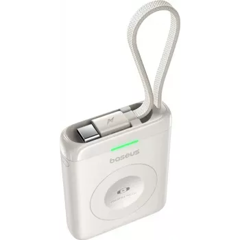 Baseus EnerFill FW11 5W Power Bank for Apple Watch with Built-in Cable - White