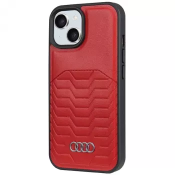 Audi Synthetic Leather MagSafe Hard Case iPhone 15/14/13 6.1 inch - Red
