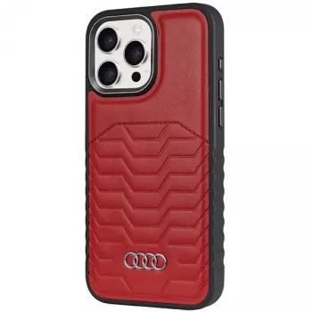 Audi Synthetic Leather MagSafe Hard Case Apple iPhone 15 Pro 6.1 inch Sarkans