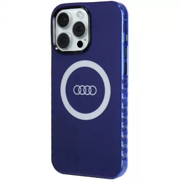 Audi IML Big Logo MagSafe Case iPhone 15 Pro Max 6.7 Navy Blue Hardcase AU-IMLMIP15PM-Q5/D2-BE