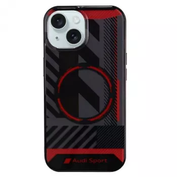 Audi IML Sport MagSafe Case iPhone 15 Plus / 14 Plus 6.7 inch Melns Cietais Vāciņš