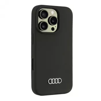 Audi Silikona Maciņš Apple iPhone 16 Pro 6.3 inch Melns Cietais Aizmugures Vāciņš AU-LSRIP16P-Q3/D1-BK