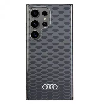 Audi IML Stitching Pattern MagSafe Case Samsung Galaxy S24 Ultra S928 Melna Cietais Maciņš AU-IMLMS24U-Q5/D3-BK
