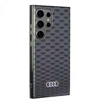 Audi IML Stitching Pattern MagSafe Case Samsung Galaxy S24 Ultra S928 Melna Cietais Maciņš AU-IMLMS24U-Q5/D3-BK