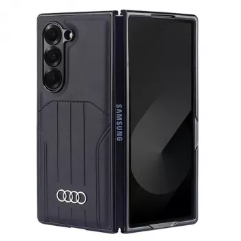 Audi sintētiskās ādas MagSafe cietais vāciņš Samsung Galaxy Z Fold6 (F956) — melns