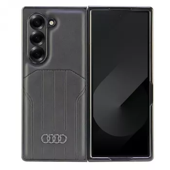 Audi sintētiskās ādas MagSafe cietais vāciņš Samsung Galaxy Z Fold6 (F956) — melns