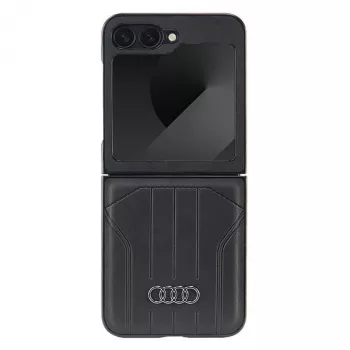 Audi Synthetic Leather MagSafe Hard Case Samsung Galaxy Z Flip 6, Melns, AU-TPUPCFlip6-Q5/D1-BK