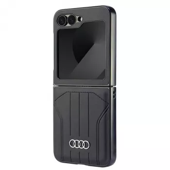Audi Synthetic Leather MagSafe Hard Case Samsung Galaxy Z Flip 6, Melns, AU-TPUPCFlip6-Q5/D1-BK