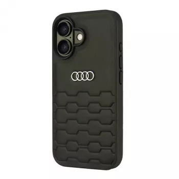 Audi ādas imitācijas cietais maciņš iPhone 16 6.1 collu - Melns