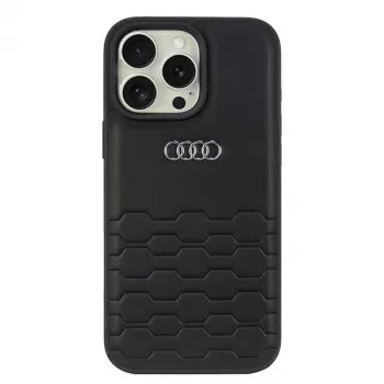 Audi ādas imitācijas cietais maciņš Apple iPhone 16 Pro Max 6.9 inch - Melns