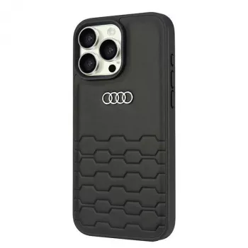 Audi ādas imitācijas cietais maciņš Apple iPhone 16 Pro Max 6.9 inch - Melns