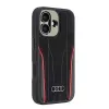 Audi Genuine Leather MagSafe iPhone 16 Hard Case Black-Red