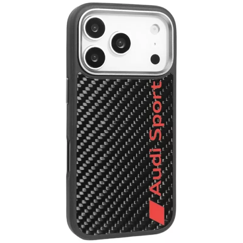 Audi R8 Carbon Fiber MagSafe Case for Apple iPhone 17 Pro, Black