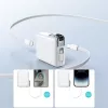 Joyroom JR-PBF27 Pro Power Bank 10000mAh 30W ar iebūvētu USB-C kabeli un papildu divvirzienu USB-C uz Lightning kabeli - Balts