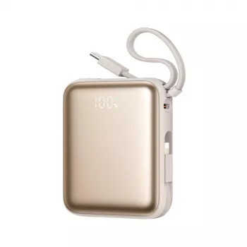 Powerbank Joyroom JR-PBF27 22.5W 10000mAh ar diviem iebūvētiem kabeļiem - Zelts