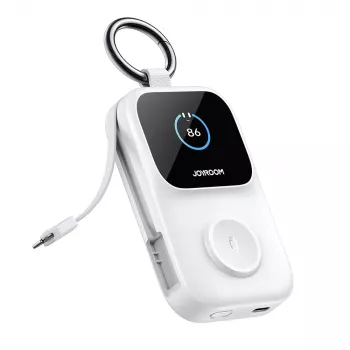 Joyroom JR-W19 5000 mAh Bezvadu Pulksteņa Lādētājs Power Bank Balts