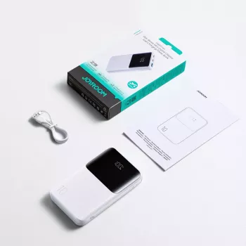 Joyroom JR-QP191 Star Series Mini 10000 mAh 22.5W Power Bank ar digitālo displeju Balts