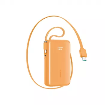 Joyroom JR-PR2 Power Bank 35W 10000mAh ar Iebūvētiem USB-C un Lightning Kabeļiem - Oranžs