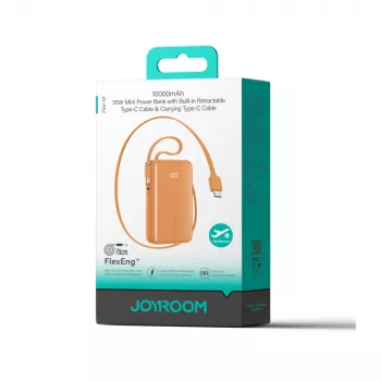 Powerbank Joyroom JR-PR2L 35W 10000mAh ar iebūvētiem USB-C kabeļiem - Oranžs