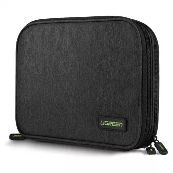 UGREEN Elektronikas organizators cietajiem diskiem HDD SSD telefoniem kabeļiem aksesuāriem 24,5 x 17,5 x 5 cm Pelēks (50147 LP149)