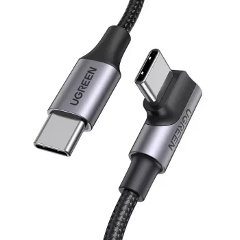 UGREEN USB-C to USB-C Angled Cable US334 5A PD 100W 2m Black