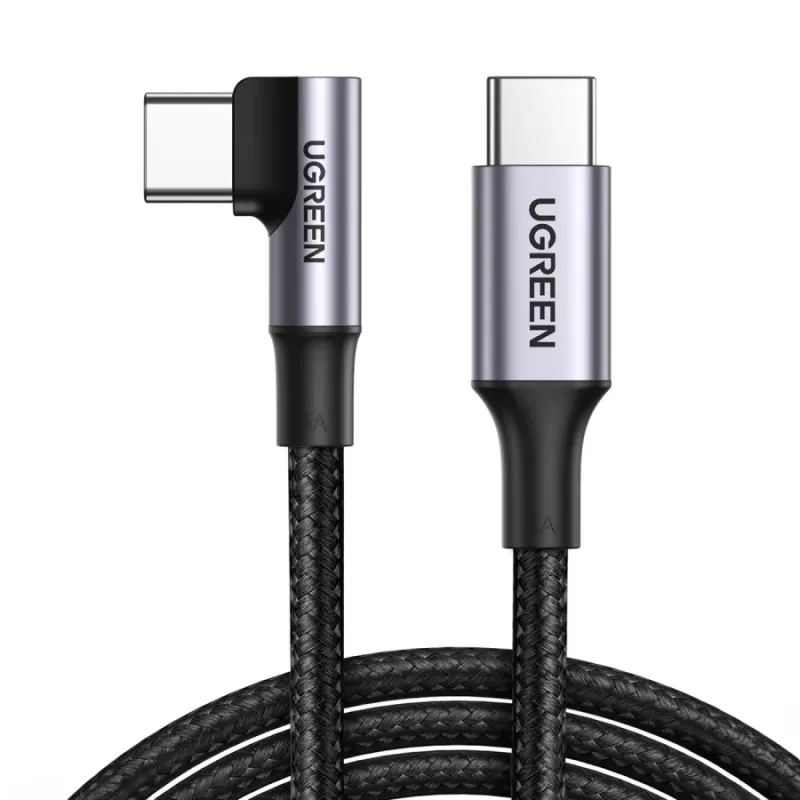 UGREEN USB-C to USB-C Angled Cable US334 5A PD 100W 2m Black