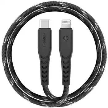ENERGEA Nyloflex USB-C to Lightning kabelis MFi sertificēts 1.5m Melns