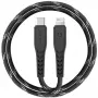 ENERGEA Nyloflex USB-C to Lightning kabelis MFi sertificēts 1.5m Melns