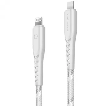 ENERGEA Nyloflex USB-C to Lightning kabelis 1.5m Balts MFI
