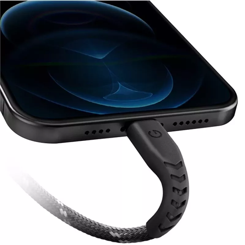 ENERGEA Nyloflex USB-A to Lightning Charge and Sync Cable C89 MFi 1.5m Black