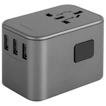 ENERGEA Travelworld 35.5W 3A2C USB Lādētājs ar US/EU/UK/AU Kontaktdakšām, Gunmetal