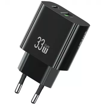 USAMS Lādētājs T65 33W 1xUSB-C 1xUSB-A Ātrā uzlāde