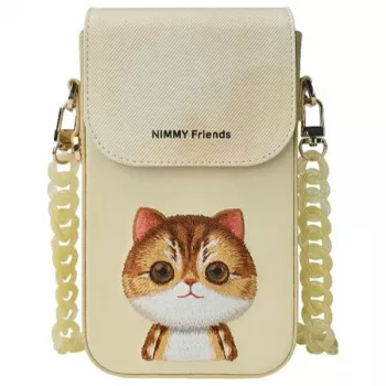 Nimmy 3-in-1 Phone Bag, Wallet & Locator Case Set - Khaki - Big Eyed Pet 2.0 Cat