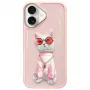 Nimmy Maciņš Apple iPhone 16 6.1 inch Rozā Glasses Cool Cat