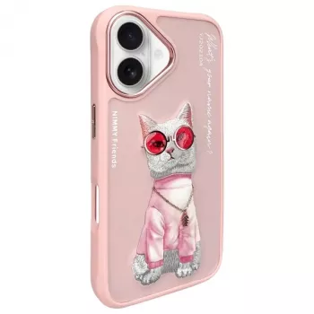 Nimmy Maciņš Apple iPhone 16 6.1 inch Rozā Glasses Cool Cat
