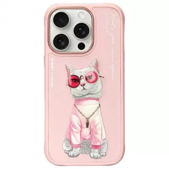 Nimmy Glasses Cool Cat Back Cover Case Apple iPhone 16 Pro Max 6.9 inch Rozā