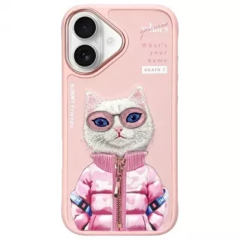 Nimmy Cool&Cute 2.0 Cat Back Cover Apple iPhone 16 6.1 inch Rozā