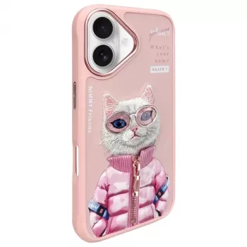 Nimmy Cool&Cute 2.0 Cat Back Cover Apple iPhone 16 6.1 inch Rozā