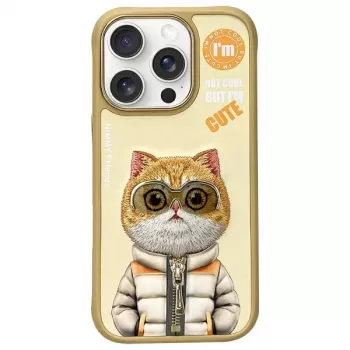 Nimmy Cool&Cute 2.0 Cat Case Apple iPhone 16 Pro 6.3 inch Khaki