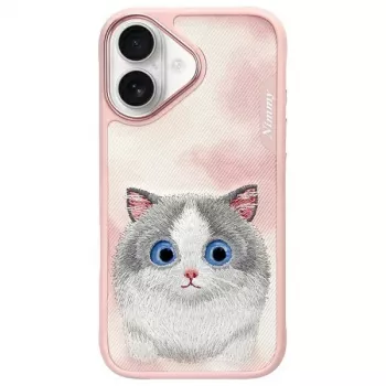 Nimmy Big Eyed Pet 2.0 Cat Back Cover Case for Apple iPhone 16 6.1 inch - Pink