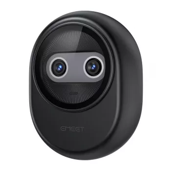 EMEET Piko 4K UHD tīmekļa kamera ar autofokusu, diviem mikrofoniem, privātuma aizvaru, USB-C, melna